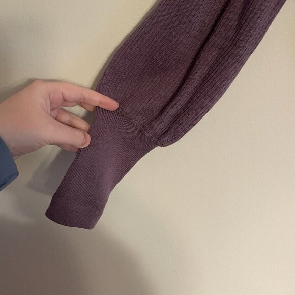 Express Women Sz S Purple Ribbed Long Sleeve Mockneck Pullover Sweater - Picture 3 of 8